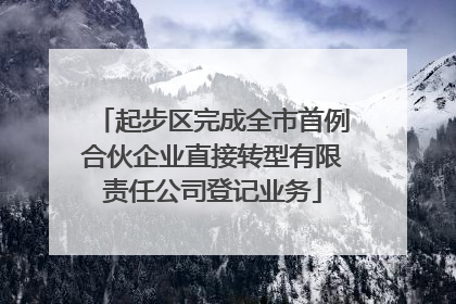 起步区完成全市首例合伙企业直接转型有限责任公司登记业务