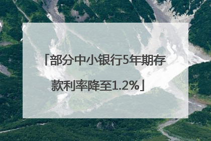 部分中小银行5年期存款利率降至1.2%