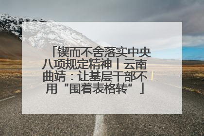 锲而不舍落实中央八项规定精神丨云南曲靖：让基层干部不用“围着表格转”