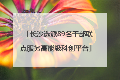 长沙选派89名干部联点服务高能级科创平台