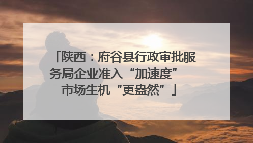 陕西：府谷县行政审批服务局企业准入“加速度” 市场生机“更盎然”