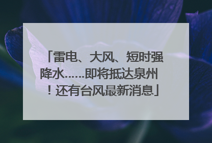 雷电、大风、短时强降水……即将抵达泉州！还有台风最新消息