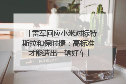 雷军回应小米对标特斯拉和保时捷：高标准才能造出一辆好车