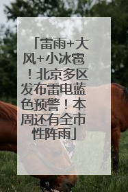雷雨+大风+小冰雹！北京多区发布雷电蓝色预警！本周还有全市性阵雨