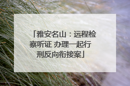 雅安名山：远程检察听证 办理一起行刑反向衔接案