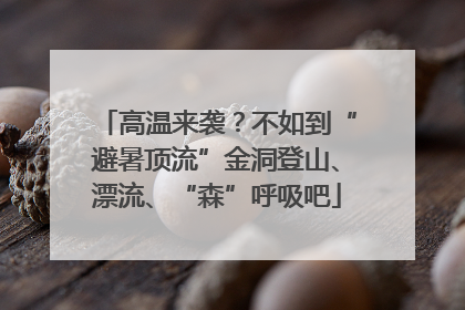 高温来袭？不如到“避暑顶流”金洞登山、漂流、“森”呼吸吧