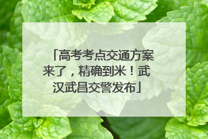 高考考点交通方案来了，精确到米！武汉武昌交警发布