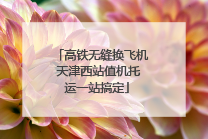 高铁无缝换飞机 天津西站值机托运一站搞定