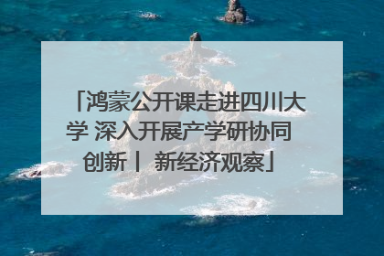 鸿蒙公开课走进四川大学 深入开展产学研协同创新丨 新经济观察