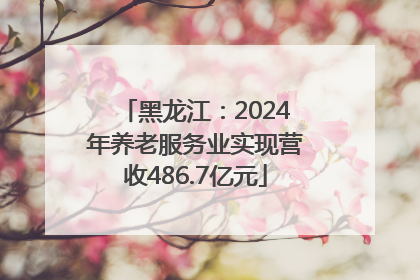 黑龙江：2024年养老服务业实现营收486.7亿元