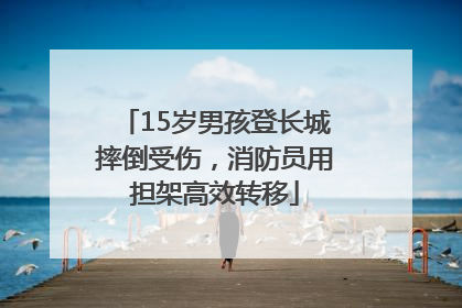 15岁男孩登长城摔倒受伤，消防员用担架高效转移
