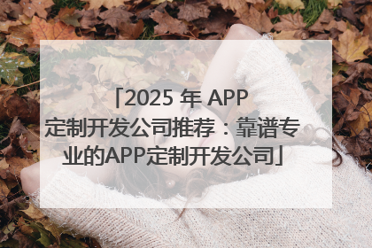 2025 年 APP 定制开发公司推荐：靠谱专业的APP定制开发公司