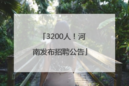 3200人！河南发布招聘公告