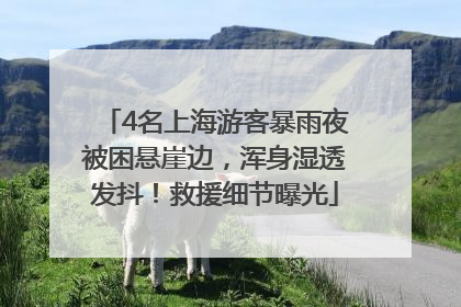 4名上海游客暴雨夜被困悬崖边，浑身湿透发抖！救援细节曝光