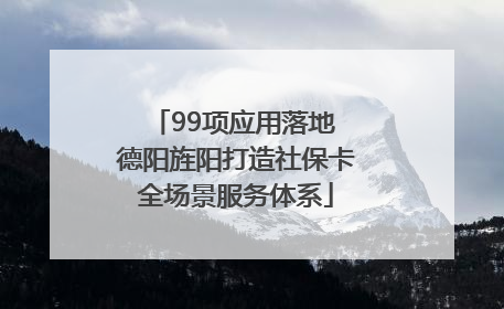 99项应用落地 德阳旌阳打造社保卡全场景服务体系