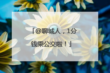 @聊城人，1分钱乘公交啦！